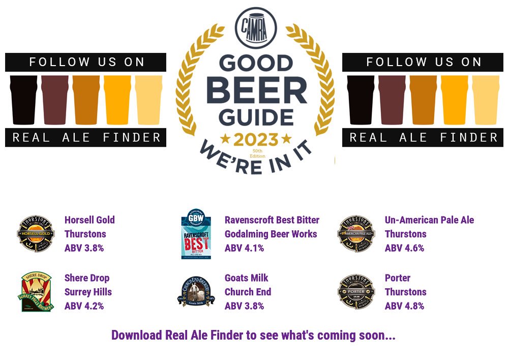 Thurstons Brewery (@thurstonsbrew) on Twitter photo On the bar today!
Beer Board: bit.ly/3u7U2mj
#goodbeerguide <a href="/CAMRA_Official/">CAMRA</a> <a href="/Thurstonsbrew/">Thurstons Brewery</a> <a href="/SurreyHillsBrew/">Surrey Hills Brewery</a> <a href="/churchendbeer/">Church End Brewery</a>
#RealAleFinder On the bar today!
Beer Board: bit.ly/3u7U2mj
#goodbeerguide <a href="/CAMRA_Official/">CAMRA</a> <a href="/Thurstonsbrew/">Thurstons Brewery</a> <a href="/SurreyHillsBrew/">Surrey Hills Brewery</a> <a href="/churchendbeer/">Church End Brewery</a>
#RealAleFinder