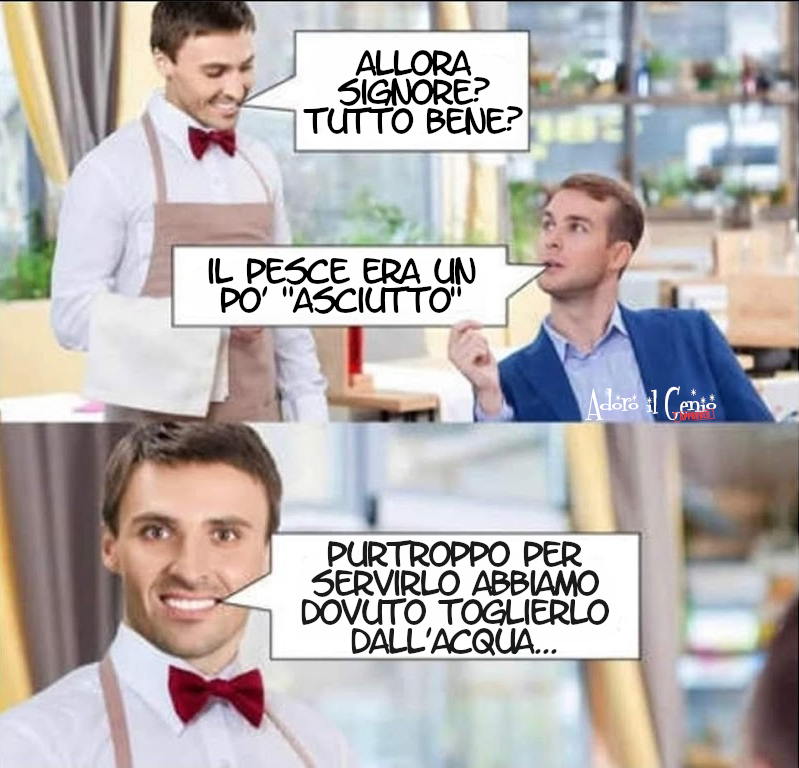 ADORO IL GENIO - OI DIALOGOI

E per oggi abbasta...

#adoroilgenio #28luglio #ristorante #pesce #food #ristorantedipesce #giochidiparole #calembour #oidialogoi #idialoghi #platone