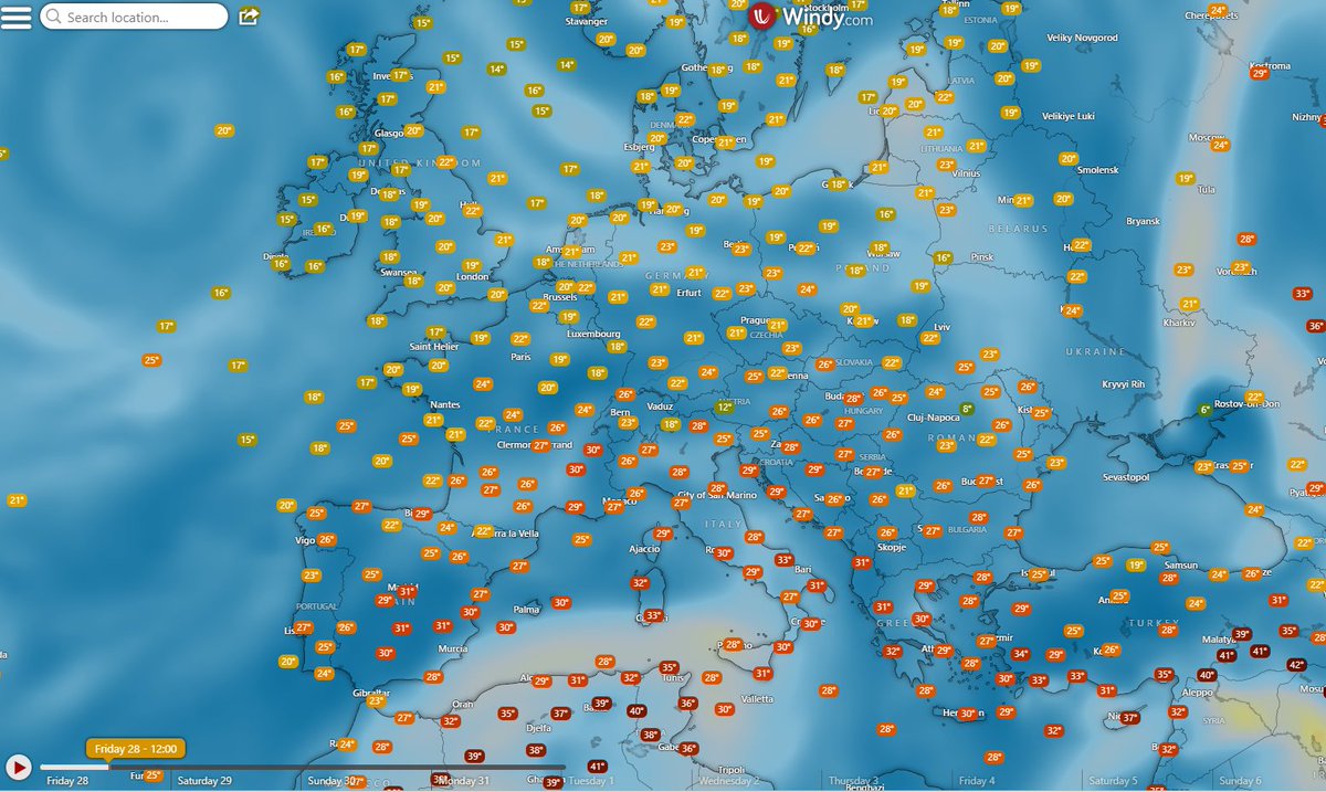 O Julho mais quente de sempre: 

Temperaturas em toda a Europa. 

Aquilo a que dantes se chamava "Verão frio". 

Está em curso uma campanha de desinformação e de dissonância cognitiva para decretar "emergências climáticas".
