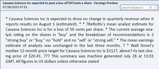 TEXTILE_FIBER's tweet photo. $Sava Reports on 8/01/23 https://t.co/amQXPqU1Lg