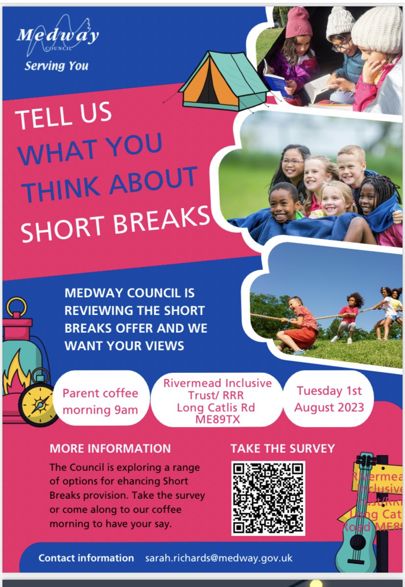 Please join us for ROCC coffee morning with guests from the children’s commissioning team to share your voice on shortbreaks in Medway! It’s time for growth, development and innovation that puts you and your children at the heart of moving forward <a href="/ROCCmanagement/">ROCC Management</a>
<a href="/RivermeadTrust/">Rivermead Inclusive Trust</a>