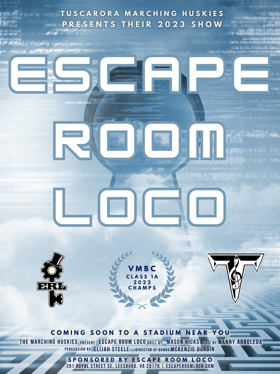 The goal is simple, yet challenging … escape from the room in the allotted time.

The Marching Huskies are proud to announce their Fall Show will be entitled “Escape Room Loco.” We are proud to announce our local partnership with @escaperoomloco !