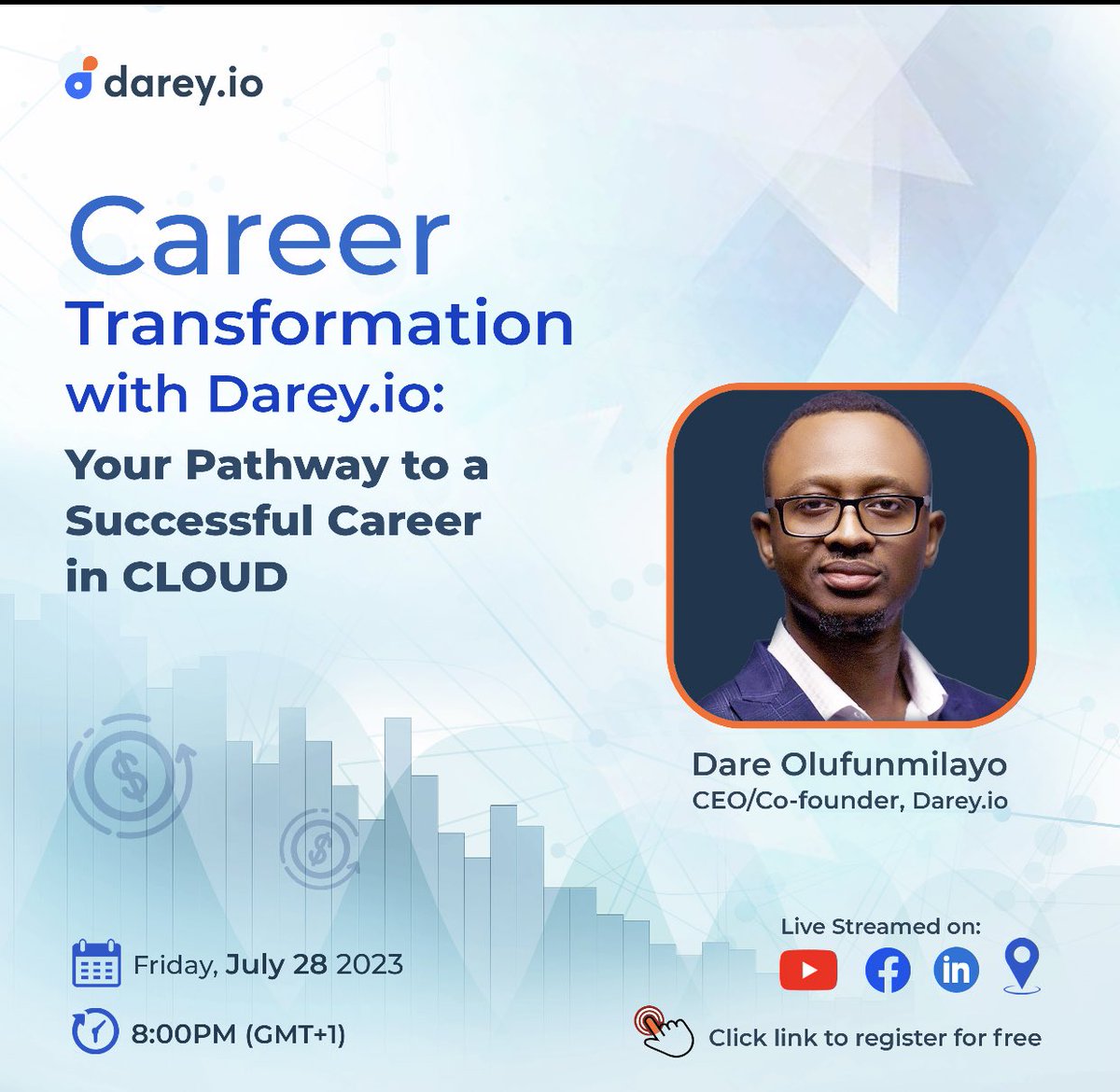 This is happening today Friday 28/07/2023

Let's show you how we do things here at Darey.io! Get ready to hear it straight from the visionary himself, Dare, and get inspired by the incredible success stories of our past students.

This is your chance to learn from