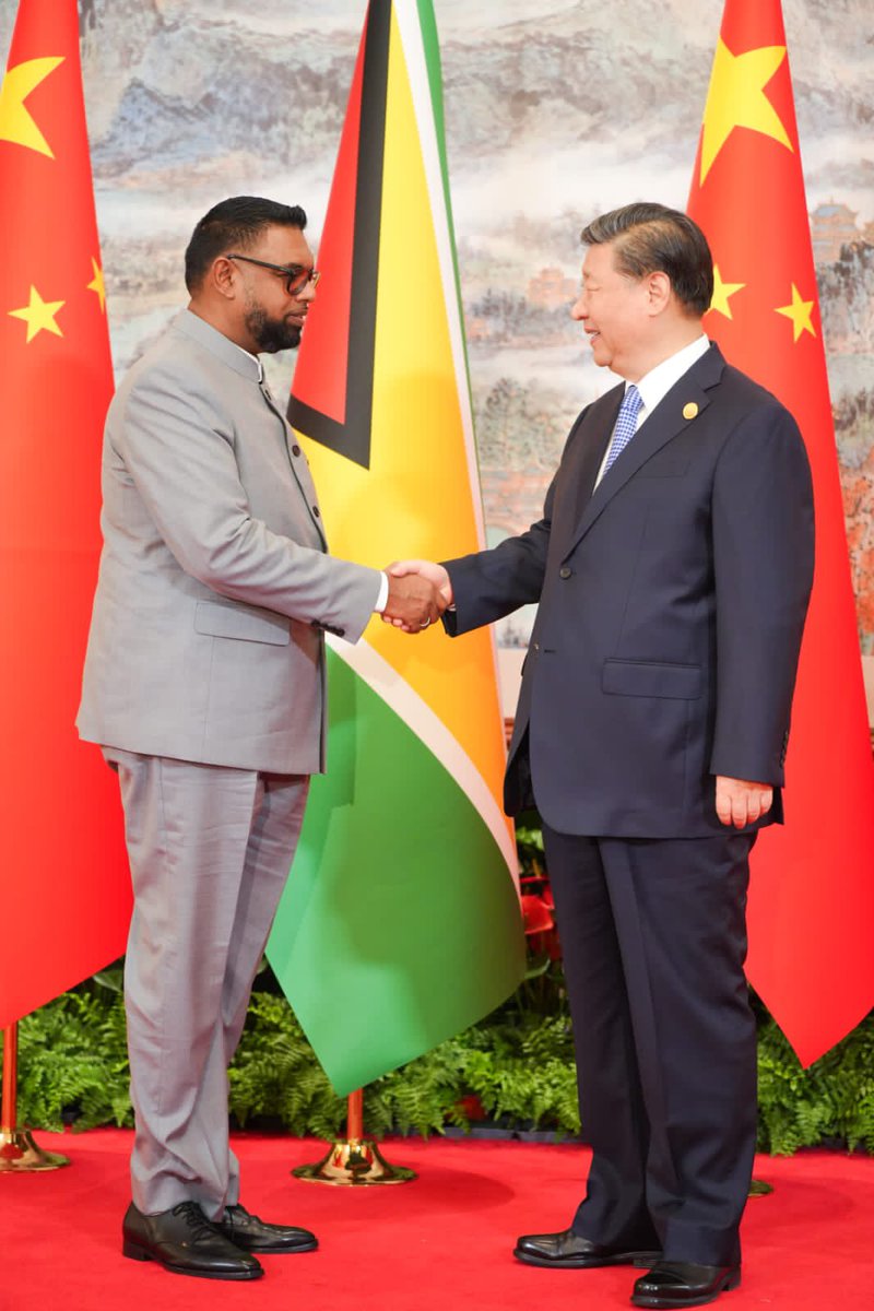 OTPGY's tweet photo. His Excellency President Dr Irfaan Ali on Friday met with Xi Jinping, President of the People’s Republic of China

The two Heads met in Chengdu, the capital city of Sichuan Province in southwest China. https://t.co/lRRzzNZhsv