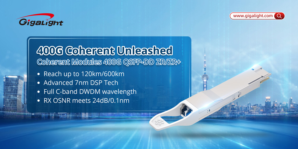 GIGALIGHT's tweet image. 🚀 Coherent #DCI News! GIGALIGHT&apos;s 400G #QSFP-DD ZR/ZR4+ optical modules now fully support #OpenZR+ standard!  Ensuring seamless interoperability &amp;amp; future-proof networking. Stay tuned for powerful #coherentcommunication solutions at bit.ly/43uw8PV