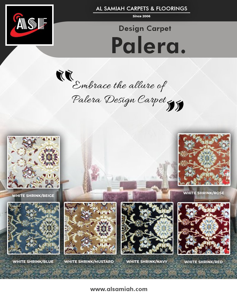 Alsamiahoff's tweet photo. Embrace the allure of 'Palera' Design Carpet! 🌺✨
Elevate your space with the captivating beauty of Palera.
This exquisite carpet adds a touch of elegance, transforming your interior into a masterpiece of style.
Visit: https://t.co/9y5m8d8frr
#alsamiah #designcarpet #palera https://t.co/thPIWm4hSa