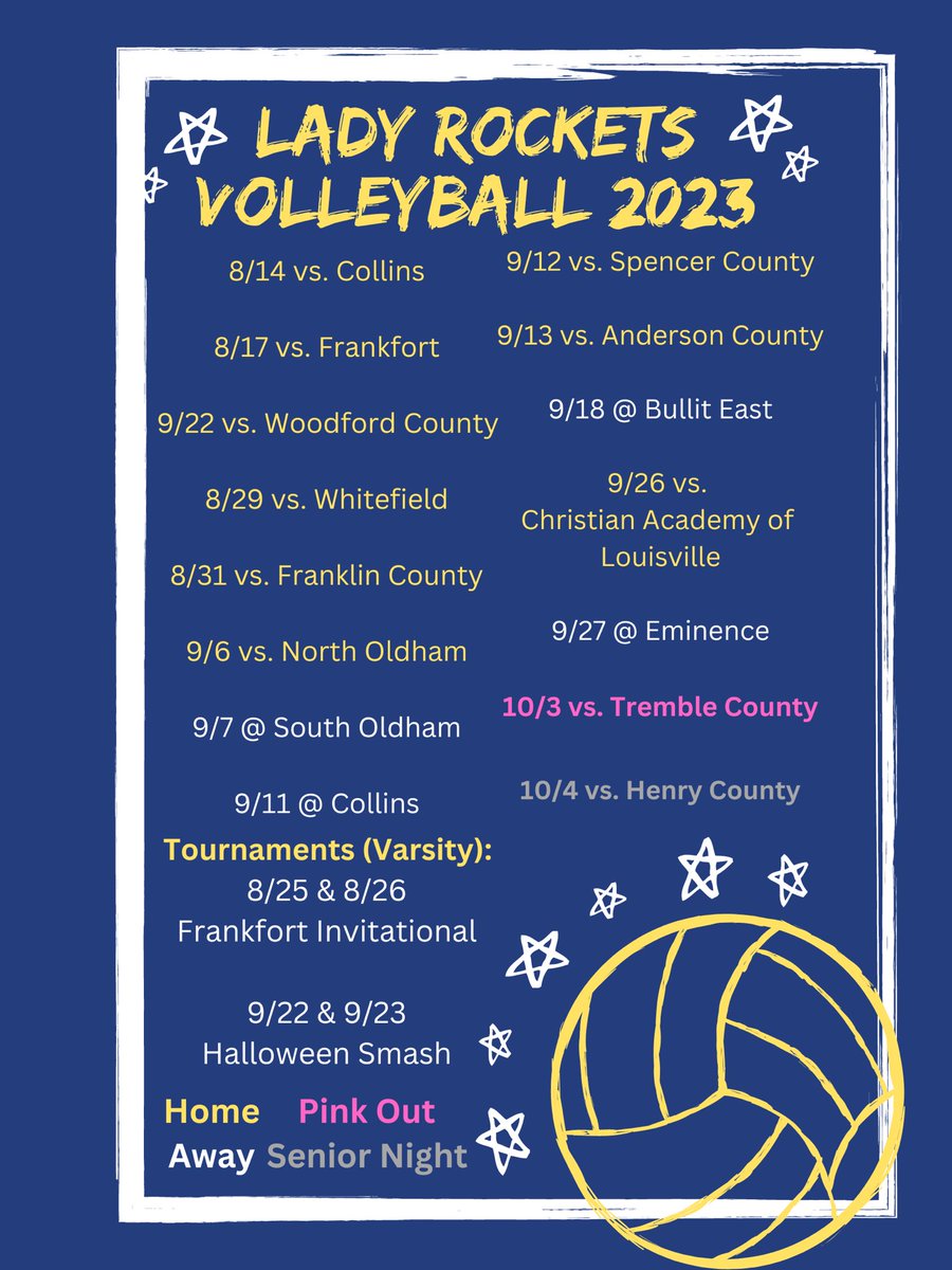 ROCKETS, ARE YOU READY??

Volleyball season is just around the corner🏐💙💛

<a href="/SCPS_Activities/">SCPS_Activities</a> <a href="/SCHSRockets/">SCHS Athletics</a> <a href="/RocketPrincipal/">Shelby County High School</a> <a href="/shelbycountysch/">Shelby Co Schools Ky</a>