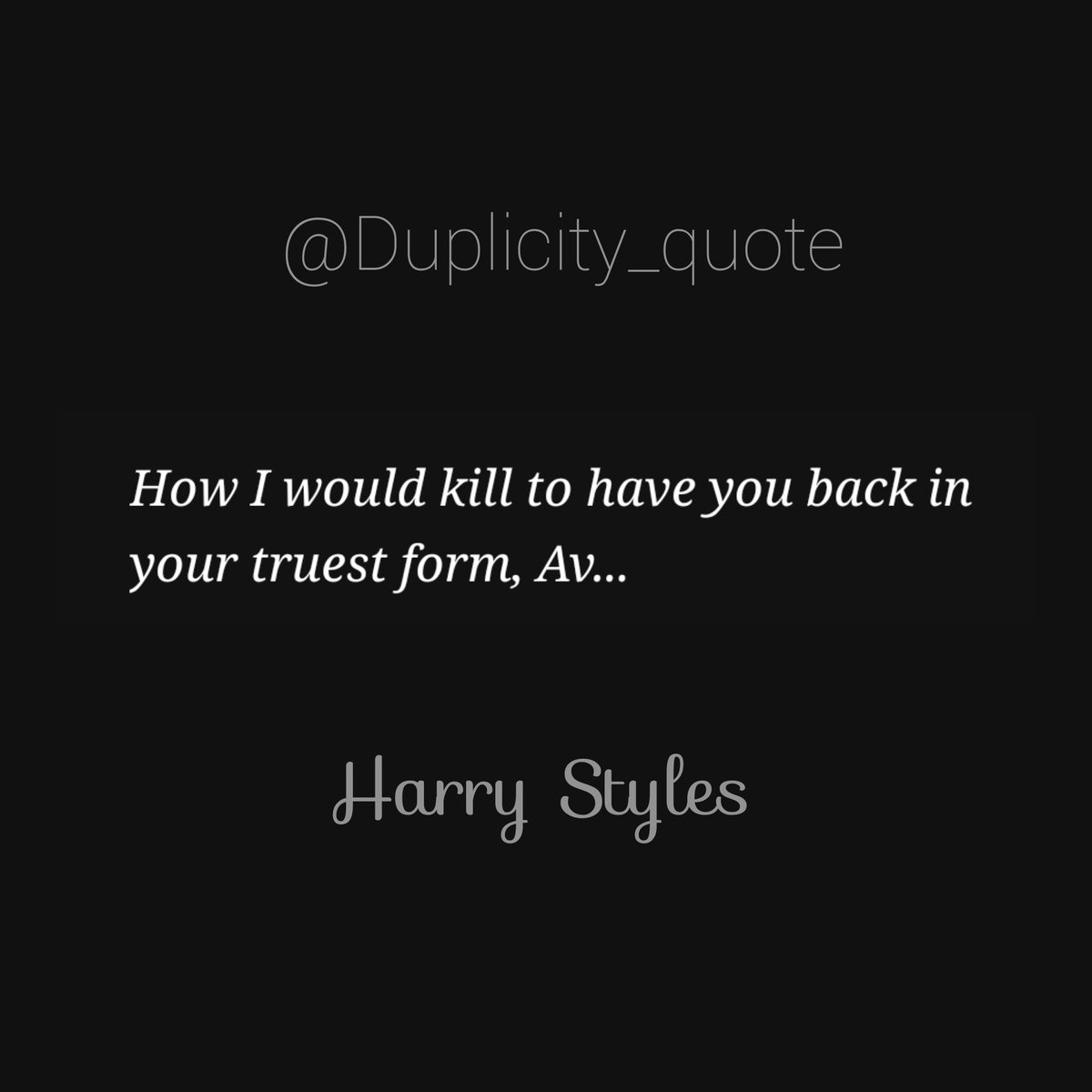 Duplicity_Quote's tweet photo. *
COMPLICITY 
⚠ Spoiler ⚠ 
*
#duplicity #duplicityharry #HarryStyles #avenbrooks #wattpad #duplicityharry #duplicityquotes #avenstyles #duplicitychapter100 #duplicitysequel #duplicitycomplicity  #duplicitycomplicityedit #complicity #complicityduplicity https://t.co/ID2Efx19rQ