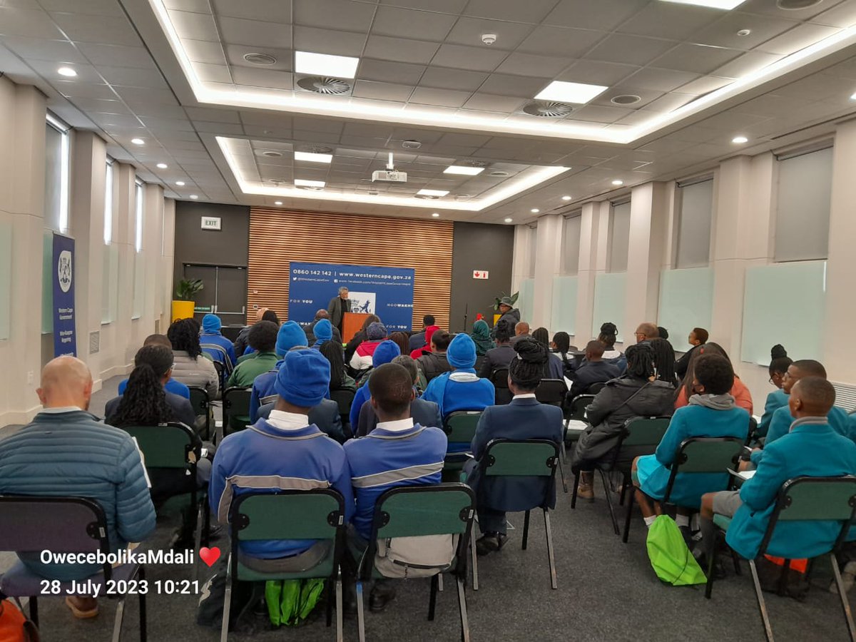 Privileged to be adjudicating the Western Cape Provincial Schools Road Safety Debate Competition currently happening at the Gene Louw Traffic Training College. Impressive contributions from all participating  teams!
#RoadSafety 
<a href="/WCGov_Mobility/">Mobility Department</a>
<a href="/WCGovSafelyHome/">Safely Home</a> 
<a href="/ChildsafeSA/">ChildSafe South Africa</a>