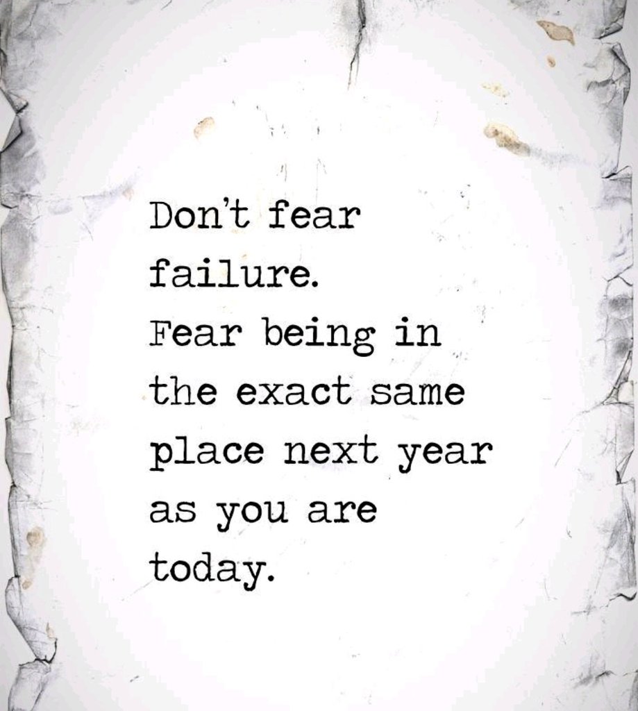 Always a good reminder failure should never be feared 💯🥰
#failure #Progress #nofear