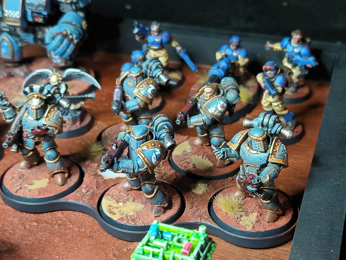 Amoeba_Bait's tweet photo. My Ultramarines are finally ready for #TinyHammer!
I've really burnt the midnight oil to get them ready, but I'm very excited to play some games with friends.
For the glory of Ultramar, for the Primarch Reborn and for the XIIIth!
#PaintingWarhammer #WarhammerCommunity https://t.co/aBuDvSSIPT