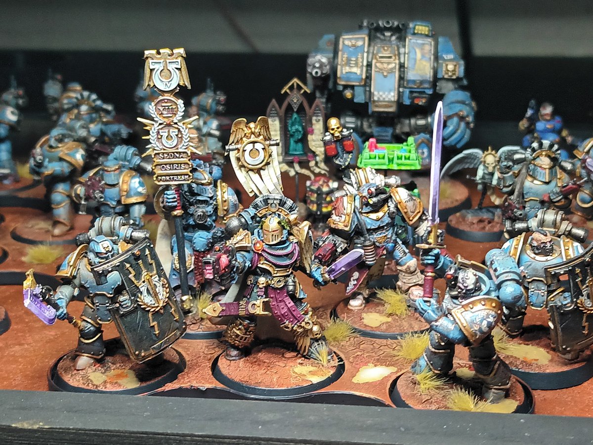 Amoeba_Bait's tweet photo. My Ultramarines are finally ready for #TinyHammer!
I've really burnt the midnight oil to get them ready, but I'm very excited to play some games with friends.
For the glory of Ultramar, for the Primarch Reborn and for the XIIIth!
#PaintingWarhammer #WarhammerCommunity https://t.co/aBuDvSSIPT