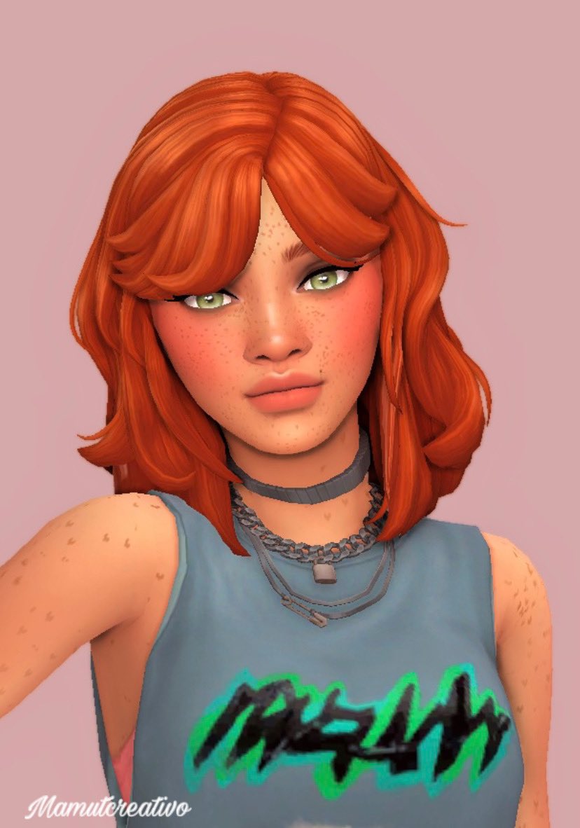 Amelie✨Gallery ID Mamutcreativo✨Amazing hair by @TwistedCatCC I love what this orange hair looks like🧡@TheSims @plumverse #TheSims #ShowUsYourSims
