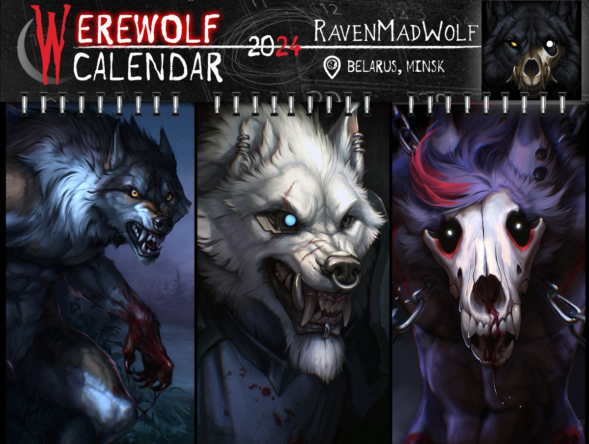 werecalendar's tweet photo. #WereCalendar #Age_Of_WolfArtists' feature is drawing to a close, but we still have a couple of surprises in store. Please meet our terrific calendar artists!
@Khaosdog
@RavenMadWoof
@MajinBanzai1
And WolfRoad! Gallery: https://t.co/tNZAApvuCi https://t.co/vZnZ1bzmov