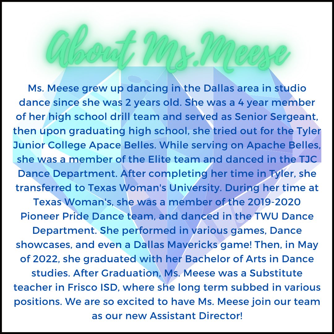 Please welcome our new Sapphire Assistant Director, Ms. Meese! 💚🦁💙 #reedylions #welcome