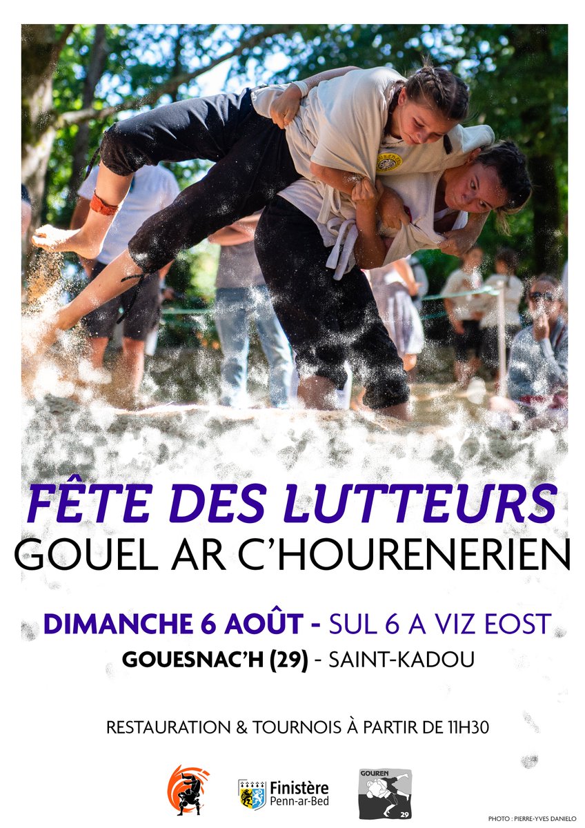👉 La Saint-Kadou à  Gouesnac'h (29) c'est LA compétition de l’été à ne pas manquer pour les lutteurs et lutteuses #Bretagne. 

Rendez-vous dimanche 6 août au pied de la Chapelle Saint-Cadou. 
#Finistere #ToutCommenceEnFinistere #LutteBretonne  #PennArBed