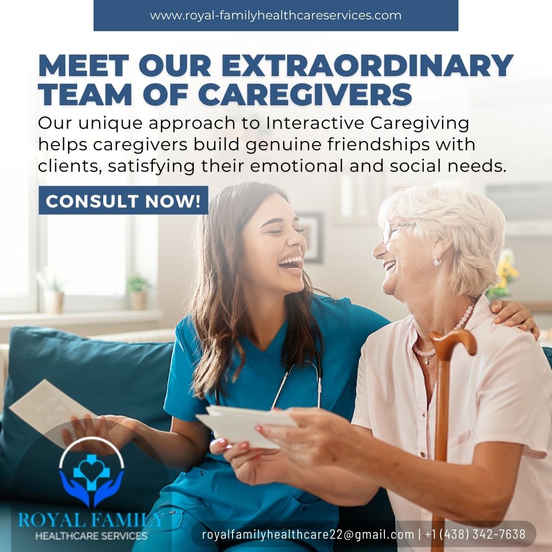 Our unique approach to Interactive Caregiving helps caregivers build genuine friendships with clients, satisfying their emotional and social needs.

#royalfamilyhealthcareservices #SeniorHealthcare #CompassionateCare #PersonalizedServices #QualityofLife #Dignity