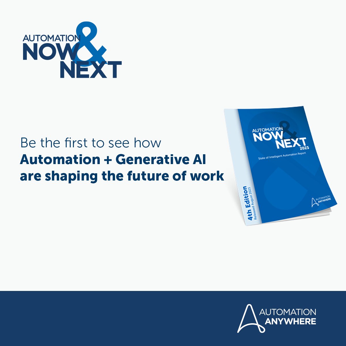 AutomationAnywh's tweet photo. 📘 Be among the first to get your hands on the exclusive Automation Now and Next report.

✨ Discover how business leaders have paired intelligent automation and generative AI to increase productivity, drive innovation &amp; supercharge growth.

https://t.co/nTtWLHnxqA https://t.co/d3otIucNEq