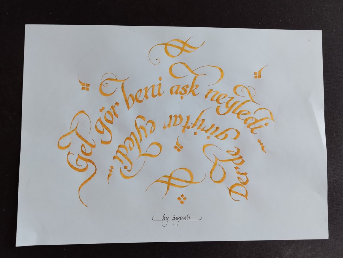 by_ingush's tweet photo. Taze Taze π
#anlΔ±k
#calligraphy #calligraphymasters #calligraphyart #goodtype #typography #calligrafia #thecalligraphyhub #lettering #handlettering #customlettering #thedailytype #art #handwritten #handwriten #news #photography #night #ink #design #pen #pencildrawing https://t.co/NkwoepnyGz