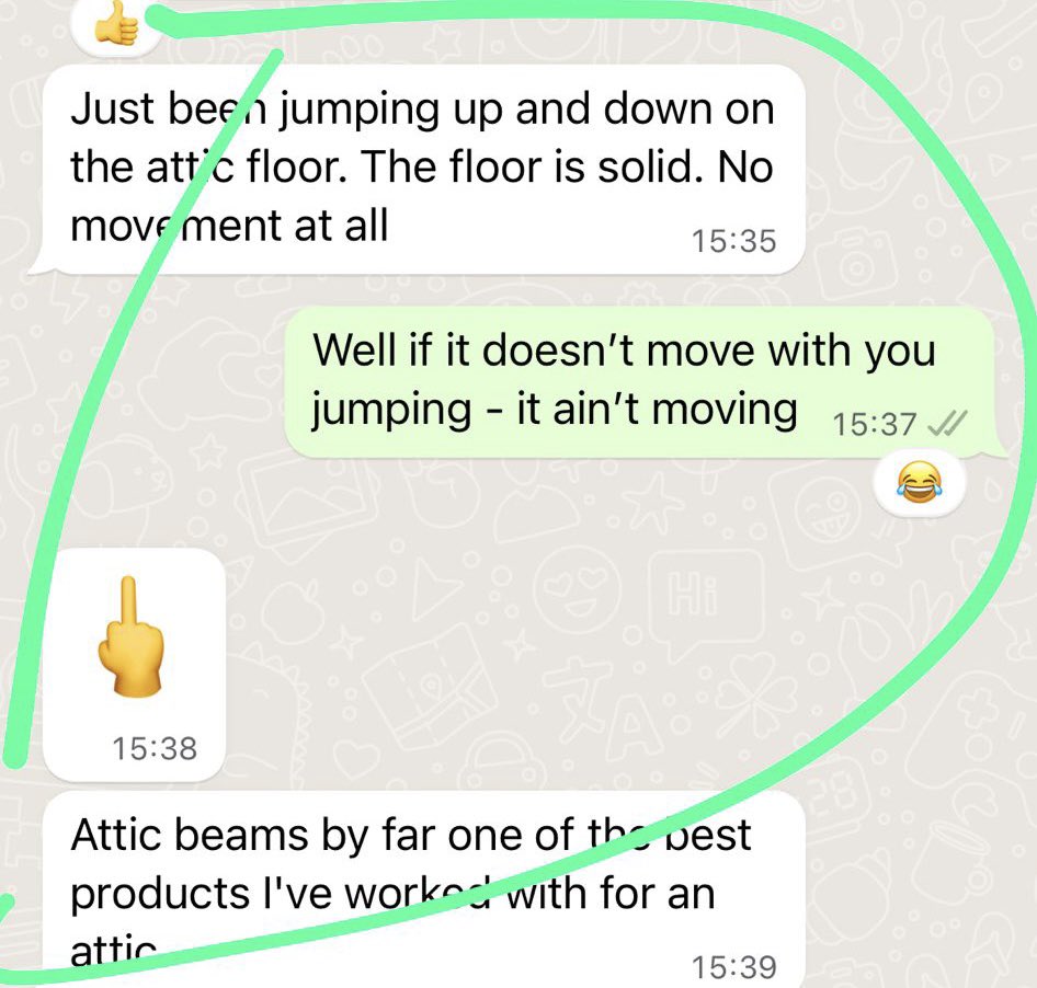 Load testing and product review complete 😂

#atticbeams #loftconversions #loftconversion #residential #structuralengineer #loftconversionspecialist #telebeam