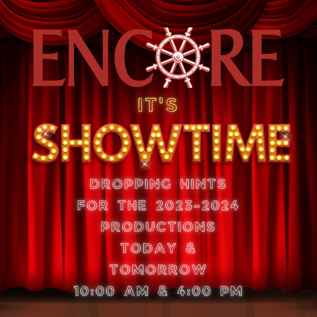 Are you excited to find out what productions are happening this school year? Stay tuned... 10:00 AM we will have the first hint!