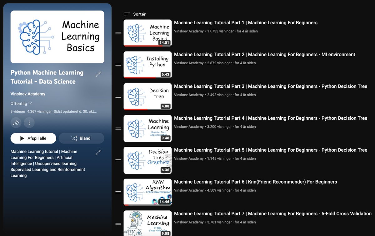 Free Python Machine Learning tutorials. youtube.com/watch?v=E3l_ae… #programming #tech #innovation #AI #ML #Python #GenerativeAI #ChatGPT #Cloud #Blockchain #WEB3 #5G #IoT #MachineLearning #Analytics #Python #GenerativeAI #ChatGPT #Robotics #ehealth #Technology #Robots #DataScience