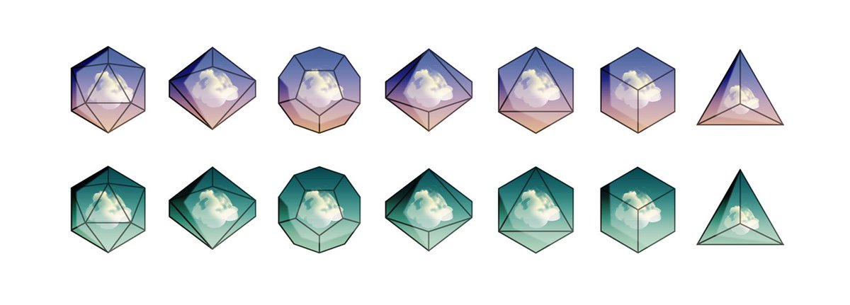 EVERYTHINGDICE's tweet photo. Sharing some WIPs and the development process behind the Air Ashari dice for Critical Role!

These were some of the earliest test designs. We were given the prompt of "Air Ashari", with the only requirement being to steer away from Keyleth and Orym's character color palettes. https://t.co/BMS28mCpzA