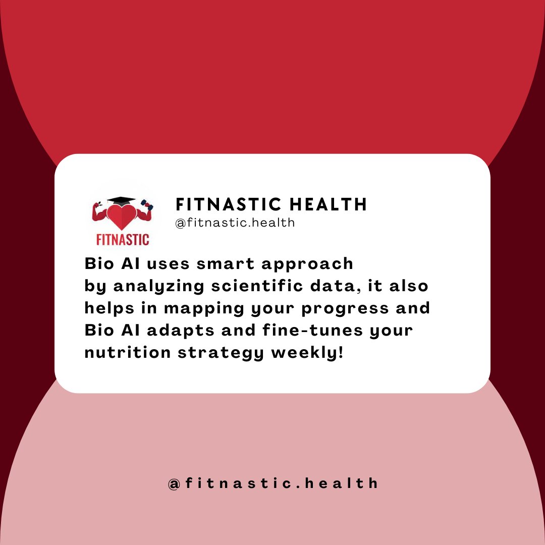 FitnasticHealth's tweet photo. Fuel Your Fitness Goals with Bio AI!
The right food choices are KEY to achieving your fitness objectives!How can Bio AI help you reach those goals faster? 🧐
Let's find out! 
Bio AI + Fitness: The Perfect Match! Let's dive into the science behind it! 📚🔬
#bioai #Health #fitness https://t.co/OkpFTFByX3
