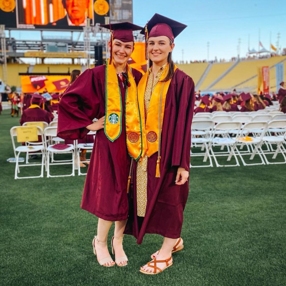 asuonline's tweet photo. Sisters turned #SunDevils—what’s better than earning your degree alongside the supportive life-long learners in your family? 🫶 Reply with #ForksUp if you’ve had the opportunity to #learnASUlive with someone you love! #ASUOnline https://t.co/PyOhtjp17t