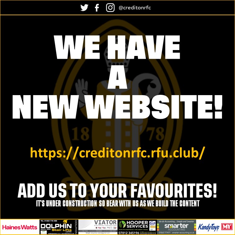 CreditonRFC's tweet image. Check out our 𝗡𝗘𝗪 𝗪𝗘𝗕𝗦𝗜𝗧𝗘!

Add it to your favourites but please bear with us as we build the content over the coming weeks!

creditonrfc.rfu.club

#kirton #blackandamber #onebigclub 🖤💛 @DevonRFU @swsportsnews @CreditonCourier