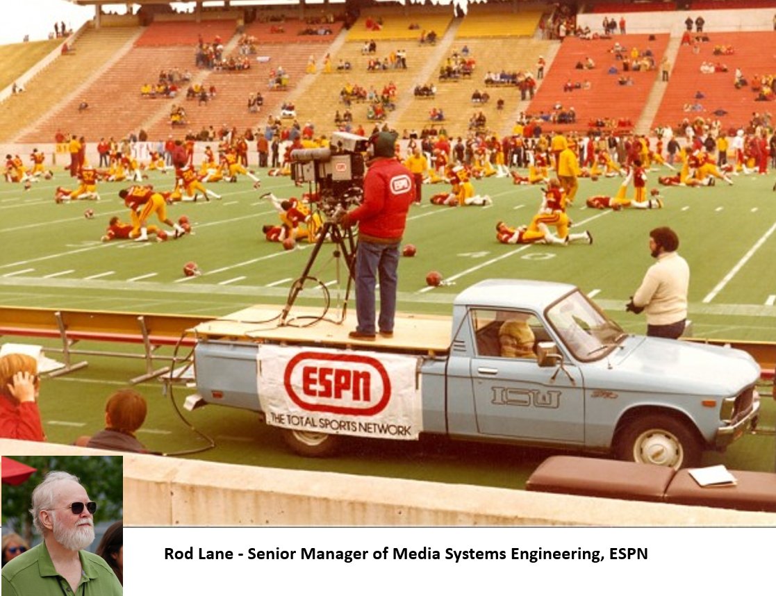 Salute to ESPN's Rod Lane, senior manager of media systems engineering. Pictured (bottom left corner) in this iconic @ESPNImages shot from 1980, Rod is retiring this week after 43 years. The last of the original '79ers,' Rod is one of the people who has made ESPN so special.
