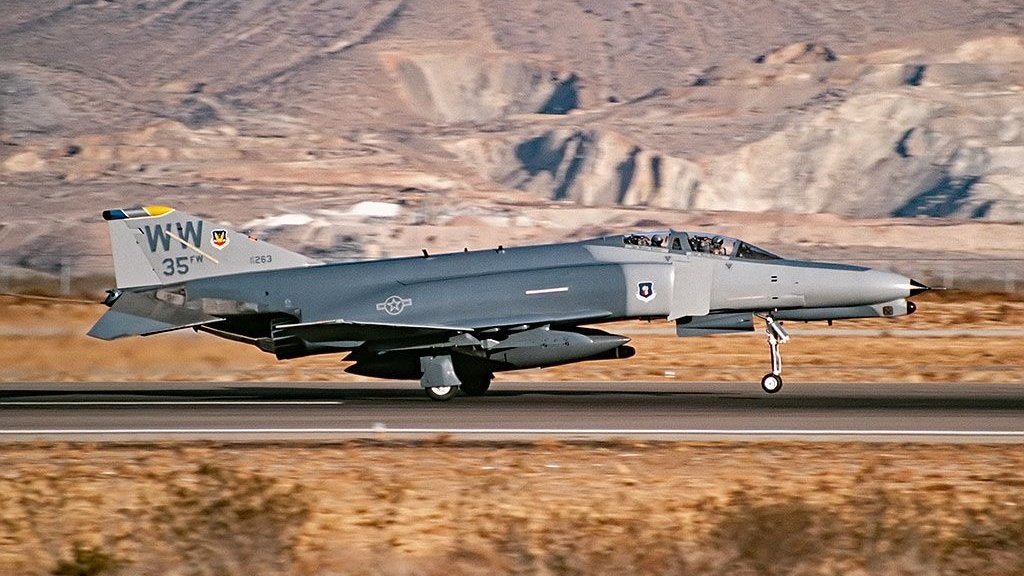 An F-4G coming in for a landing at George AFB, CA (Circa 1991). Did you know that F-4Gs were modified F-4Es with their cannon replaced by AN/APR-47 EW equipment? Yup, F-4Gs did not carry an internal cannon. #avgeeks #aviation #aviationlovers #phantomphorever #USAF