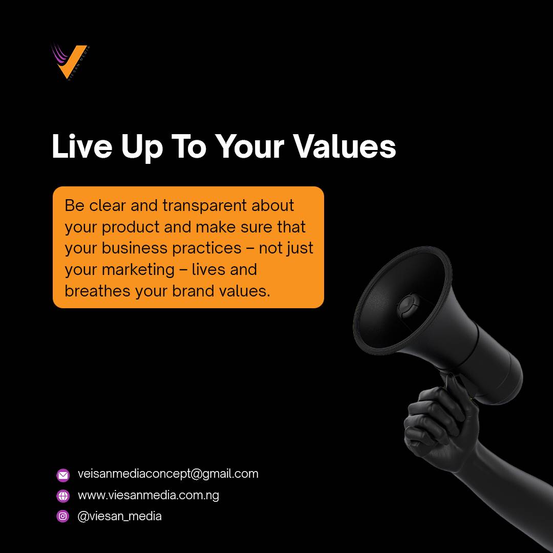 Emphasize clarity, transparency, and alignment of your product and business practices with your brand values.

#brandvaluesmatter #transparentbusiness #productclarity #alignedwithvalues #authenticpractice #viesanmedia #branding | #BBNaijaAllStars