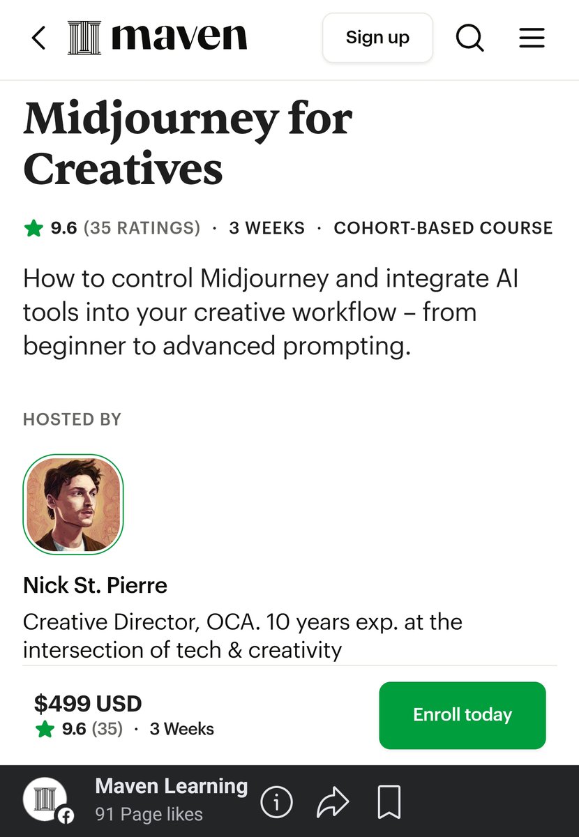 I just got fed this ad in the wild on Facebook. The audacity in charging $500 to learn AI like Midjourney, something that, at worst, should take a couple of hours from looking at documentation or free resources. 

These people don't only exploit artists, they exploit each other.