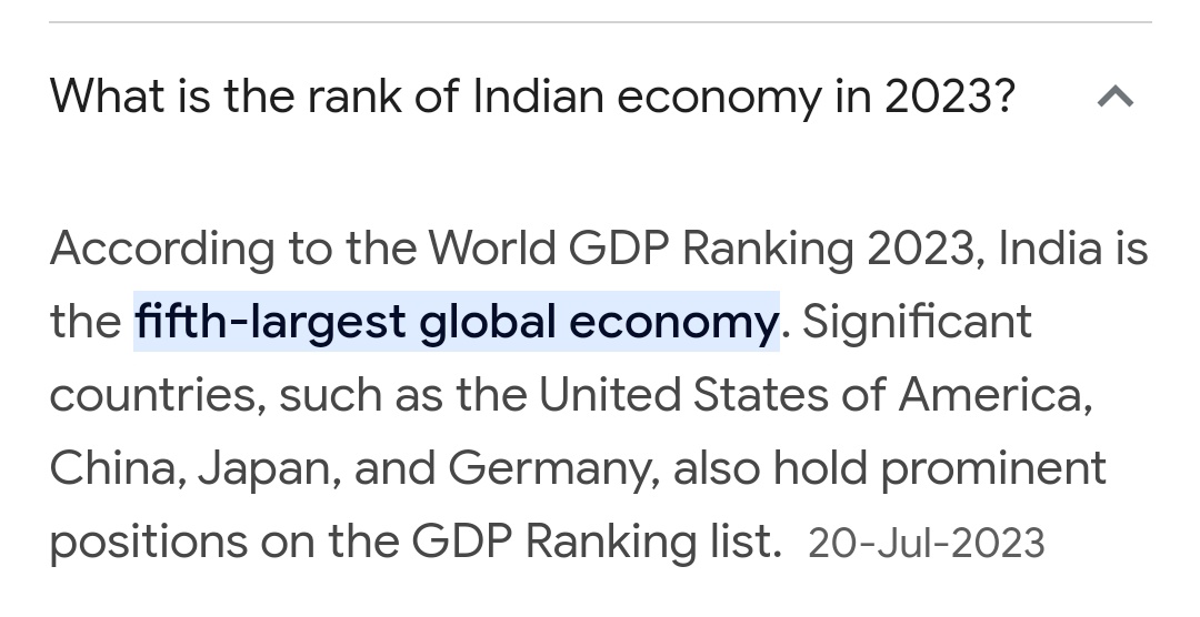 AadhiRaSpeaks's tweet image. Nah!!
In the spirit of #Congress , the chamchas would fall for another lie propagated by the party full of liars who are equally low in IQ &amp;amp; fool others of same IQ by picking up lines that suit them!
In 2011, India was 3rd largest economy as per #PurchasingPowerParity (PPP)