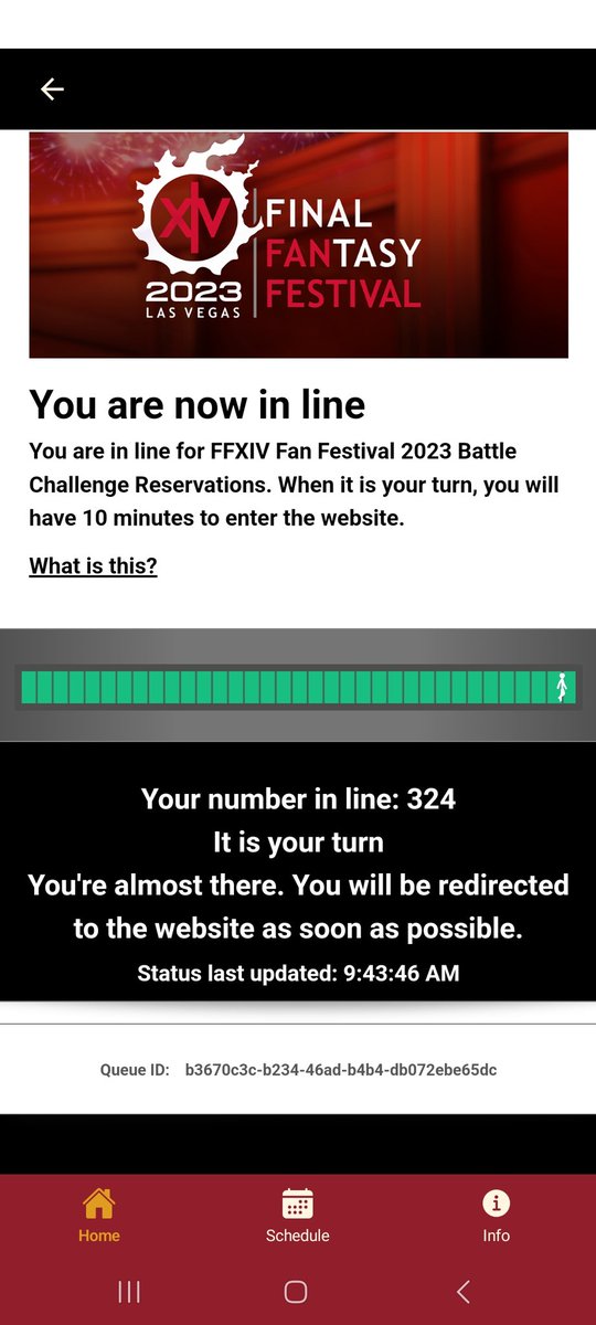 hackingMaria's tweet photo. When the battle challenge app line restarts you because it redirects when you reach the front :/#FFXIVFanFest https://t.co/4dzgJ2vuU2