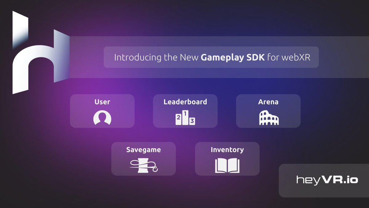 Introducing the new #heyVR Gamplay SDK for #webXR developers.

Take full advantage of our extensions, and:
✔ boost player engagement
✔ offer exclusive in-game content
✔ start earning immediately!

To learn more, visit docs.heyVR.io
Join us on heyVR.io/discord