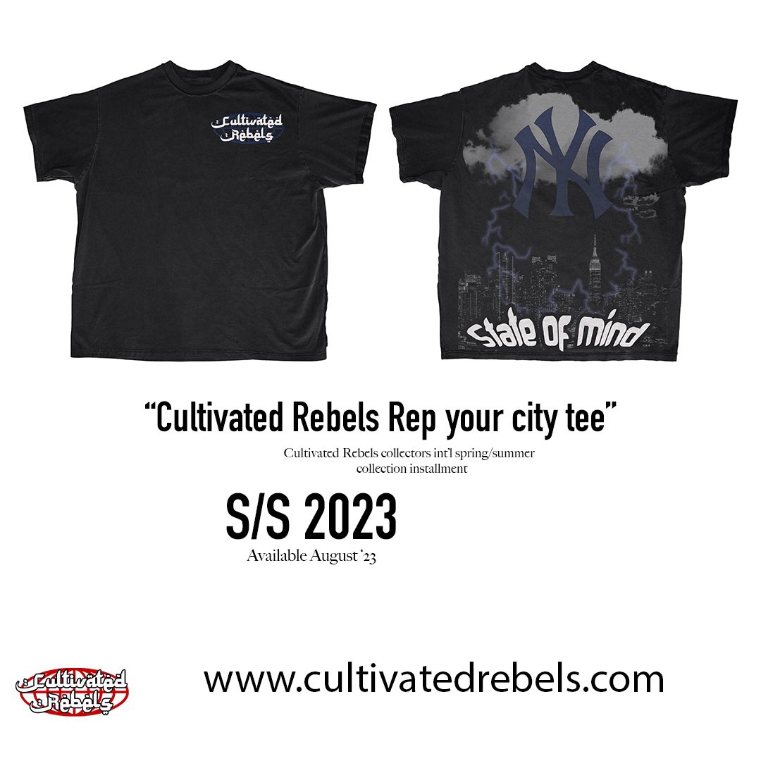 CultivatedR's tweet photo. Our latest “Cultivated Rebels Rep your city tee” will be available this August! Who’s ready for these to drop? 

#streetweardesign #tees #fridaymorning https://t.co/7kEY5Nuve0