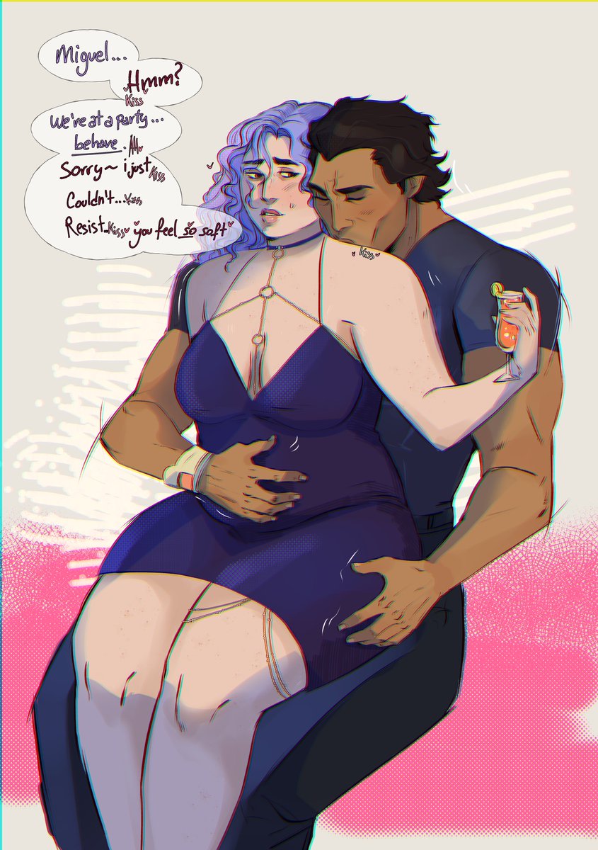 IoanaMuresanArt's tweet photo. my canon is that he loves something soft to grab #MiguelOHara gets needy and handsy https://t.co/gOU4349Lti