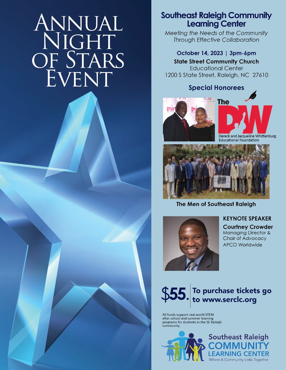 learning34204's tweet image. Get ready, for another beautiful Night of Stars where we will celebrate and support the work of Southeast Raleigh Community Learning Center, serclc.org.  Follow the prompts to the Event Brite site. #galas2023 #fundraising #EducationForAll