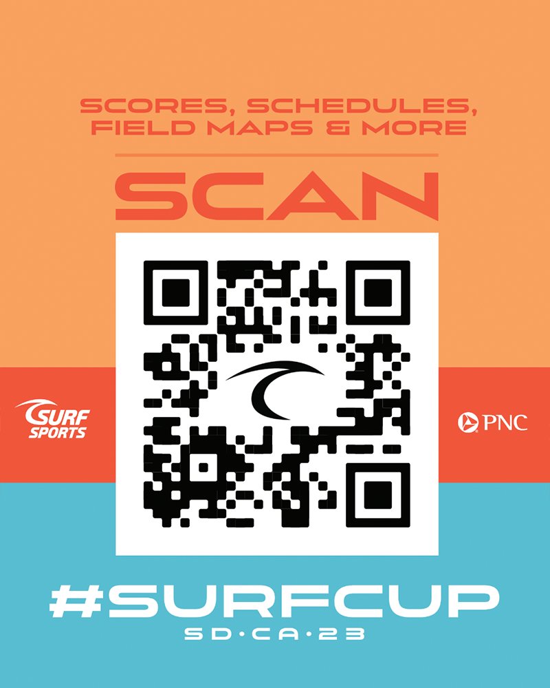 #SurfCup Schedules & Field Maps are accessible via the QR codes signs around the fields -- or tap link in bio! 👆🏼