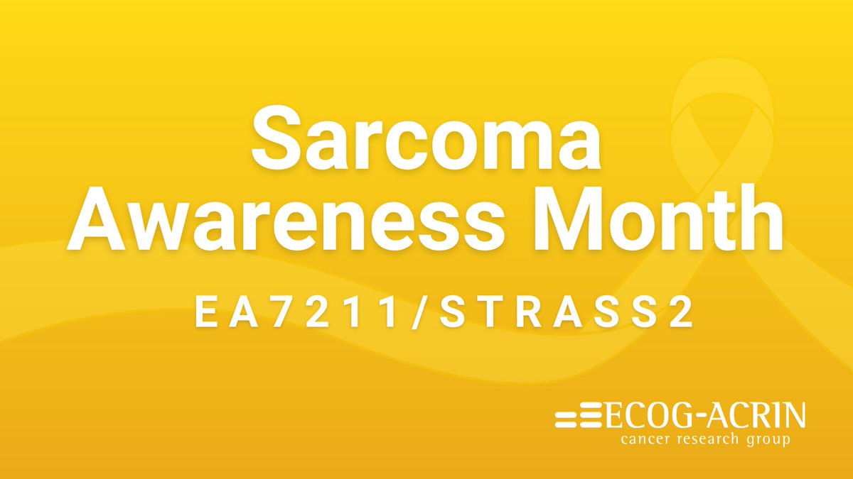 The EA #Sarcoma Working Group, created in 2020, initiated the EA7211/STRASS2 study in the US, in collaboration with @EORTC. During #SarcomaAwarenessMonth, become familiar with this new #ClinicalTrial. More here: bit.ly/EA7211 cc: @kencardonaMD, @richardriedelmd