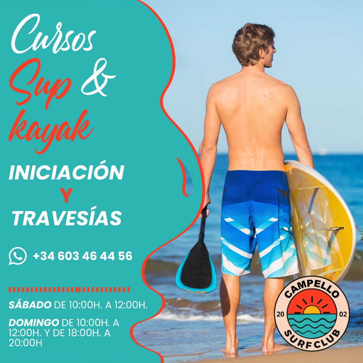Sábado 29 cursos de iniciación y travesías de paddel surf y kayak de 10 a 12
Domingo 30 cursos de iniciación y travesías de paddel surf y kayak de 10 a 12 y 18 a 20
Tienda para venta y alquileres de 10 a 14 y 17 a 20:30

#escueladesurf #escueladeverano #surfelcampello #surfschool