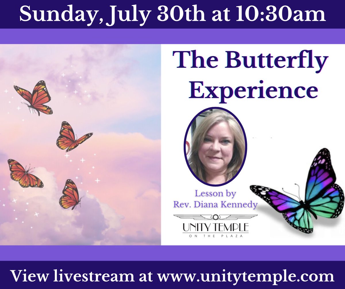 unitytempleKC's tweet image. Join us this Sunday, July 30th at 10:30am, for an inspirational lesson by Reverend Diana Kennedy and special music by Julie Boye and Robert Hartley!
Please view livestream
loom.ly/SrUhn6g
To donate
loom.ly/0gVNOpw