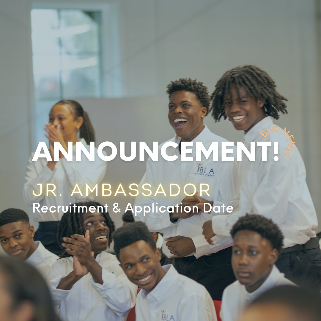 ONE. MONTH. AWAY. 😆

Applications for our Charlotte Jr. Ambassador program open up on 𝗔𝘂𝗴𝘂𝘀𝘁 𝟮𝟴𝘁𝗵! Keep an eye out for updates!

#YBLA | #WeBuildLeaders
