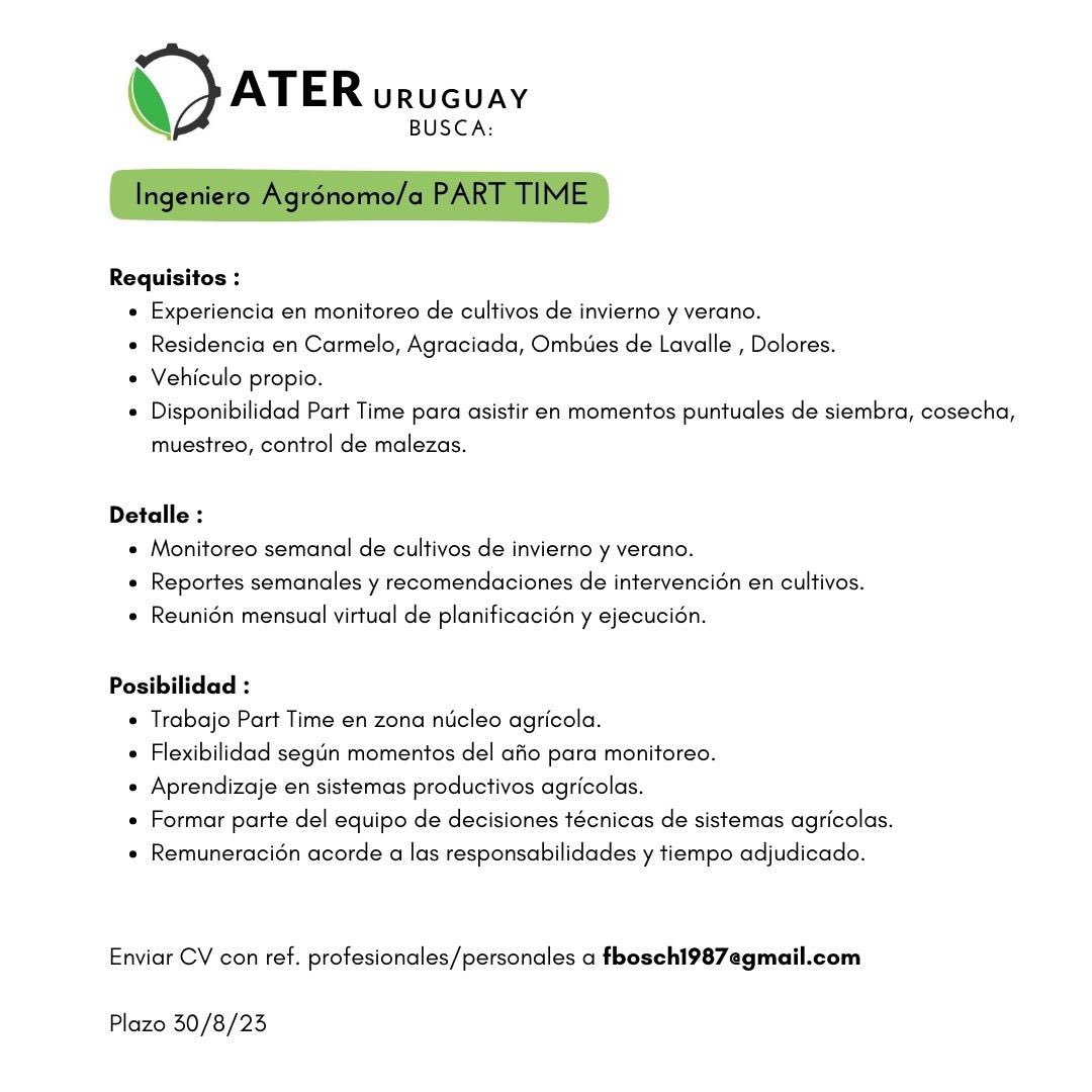 Favor difundir a posibles interesados !