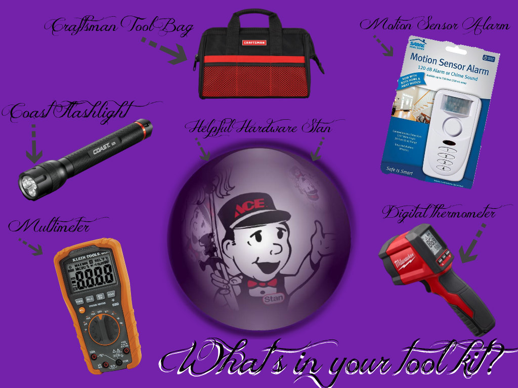 Standard5n10Ace's tweet image. We asked #WhatsInYourToolKit and received this Craftsman bag filled with a Coast flashlight, a Homz Motion sensor alarm, a Milwaukee Tool thermometer, a multi-meter, and Stan in a crystal ball. What kind of work is this for? #GhostHunting👻 #MyLocalAce #MoreThanAHardwareStore
