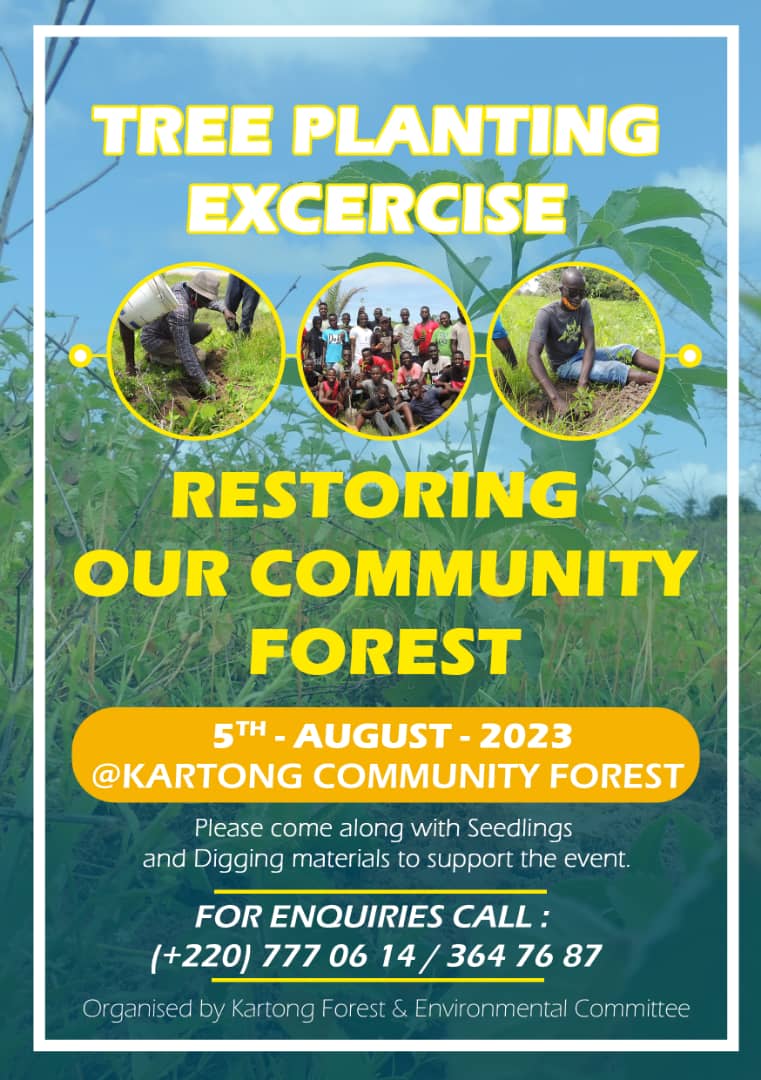 tyaenvi's tweet photo. The VDC of Kartong is inviting you all to a tree growing exercise. The theme is " save a life by growing a tree". Join them to regenerate the community forest. @AllianceGambia @GunjurOnline https://t.co/C4NtYaQAnU