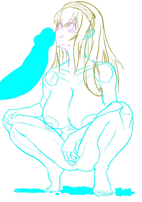 次のSkeb依頼のラフ描いてるんですけどどっちの方がいいですかねぇ… 