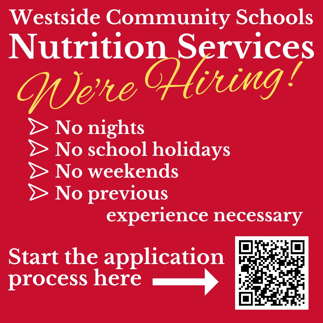 Come work with us!
Hiring event: 8701 Pacific on August 3rd, from 9:15 am - 1:00 pm.
Kitchen Manager pay is $19.15.
Head Cook pay is $18.26
Kitchen Assistant starting pay from $15.66- 0-5 hr shifts / $15.88- 5.5hr+shifts / $17.23 Contract Meal Services (5 am start)
